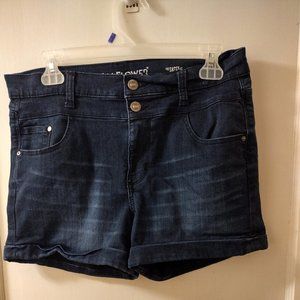 Wallflower Two Button Blue Jean Shorts, Size 13 (Junior)